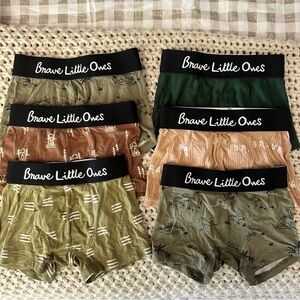 Kids Boxer Briefs Set - Green, Brown, Tan
